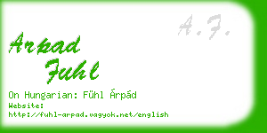 arpad fuhl business card